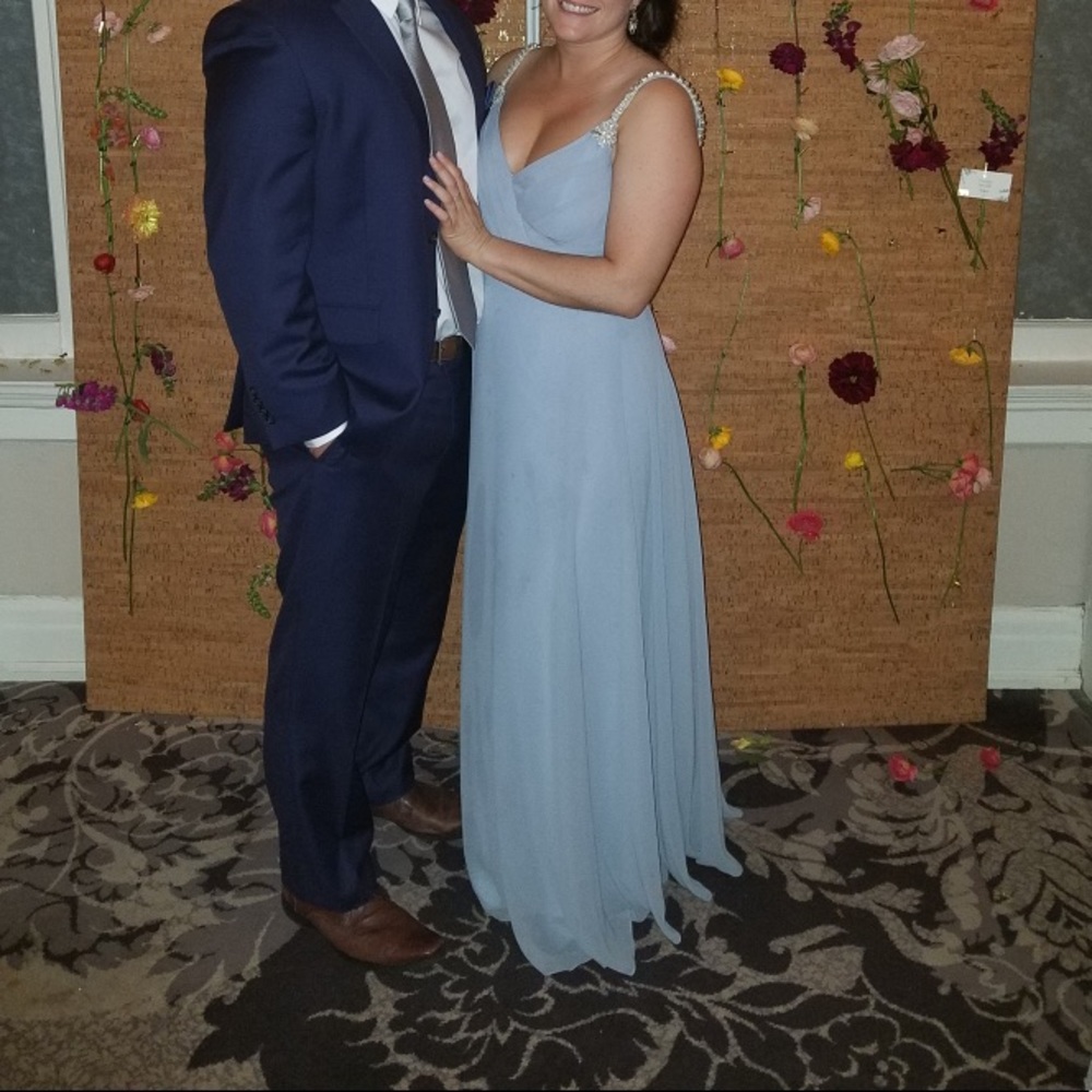 Hayley Paige Occasions,  sky blue bridesmaid dress
